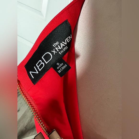 NBD the Xnaven Twins Dress Cutout Party Cocktail Red Dress Sz S - Picture 4 of 9